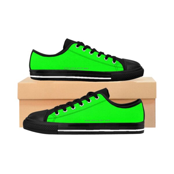 Pair of G.A.S.G | Exclusive Men's Sneakers | Signal Green Edition. Side view.